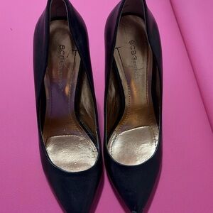 BCBGeneration Black Pointed Toe Leather Pumps
